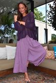 Arbi Gingham Pocket Culotte Pant Aubergine